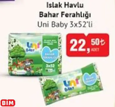 UNİ BABY ISLAK HAVLU BAHAR FERAHLIĞI